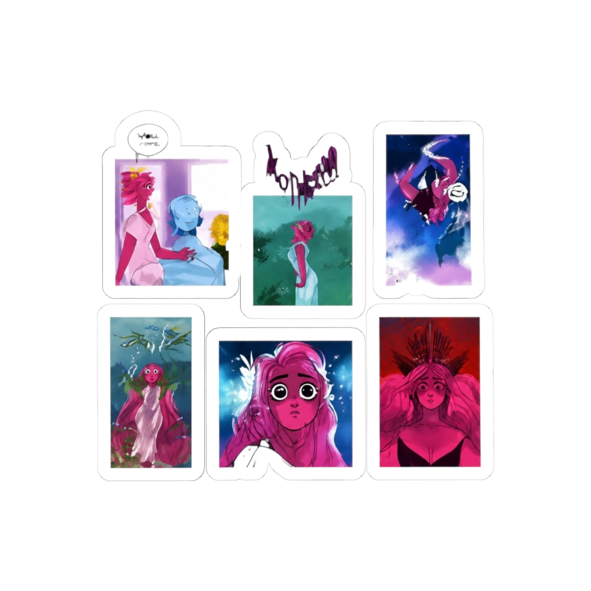 Lore Olympus Persephone Memorable Moments Webtoon Art Sticker/Magnet Value Pack