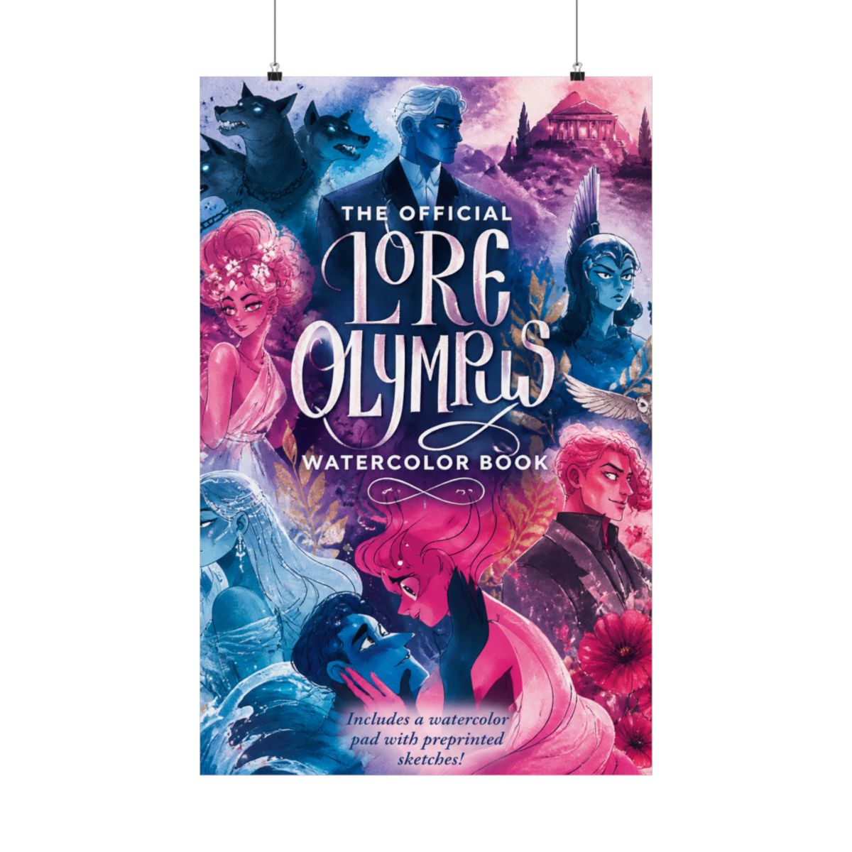 The Official Lore Olympus Watercolor Book: 20 simple watercolor lessons inspired by the #1 New York Times bestselling series and WEBTOON phenomenon ―... a watercolor pad with preprinted sketches! - alternate angle 2, merchandise