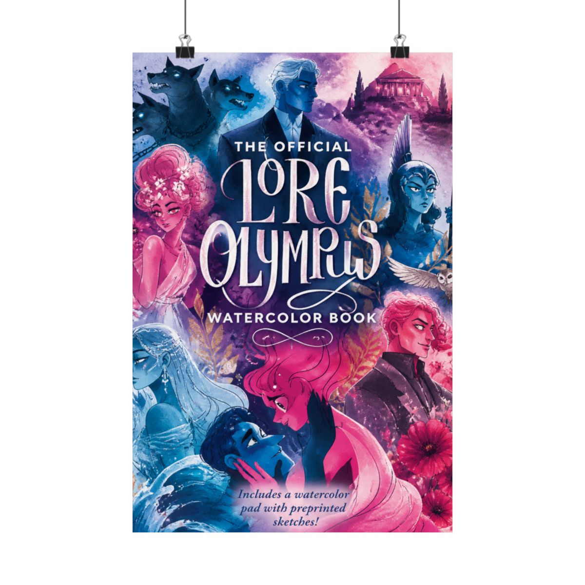 The Official Lore Olympus Watercolor Book: 20 simple watercolor lessons inspired by the #1 New York Times bestselling series and WEBTOON phenomenon ―... a watercolor pad with preprinted sketches! - alternate angle 5, merchandise