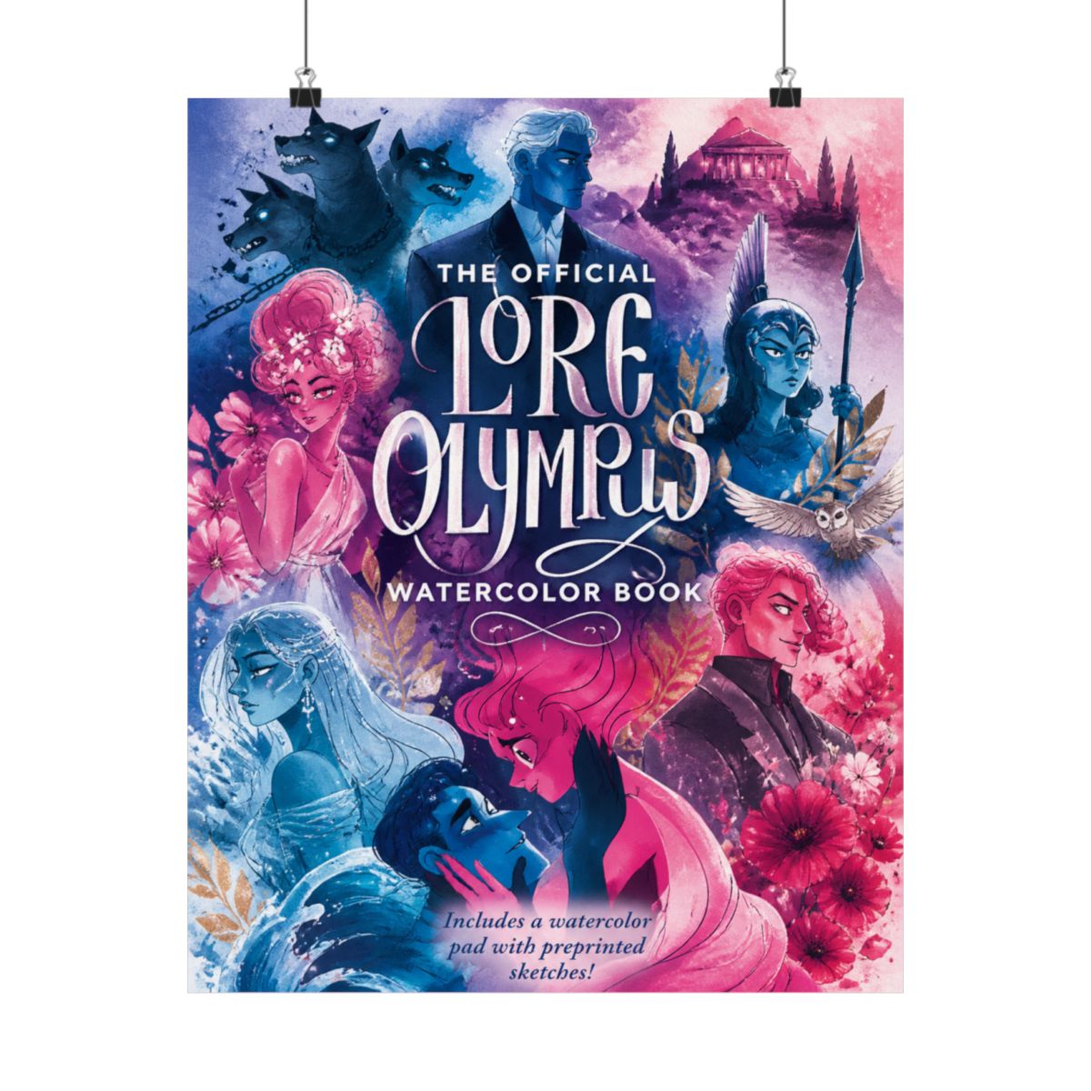 The Official Lore Olympus Watercolor Book: 20 simple watercolor lessons inspired by the #1 New York Times bestselling series and WEBTOON phenomenon ―... a watercolor pad with preprinted sketches! - alternate angle 4, merchandise