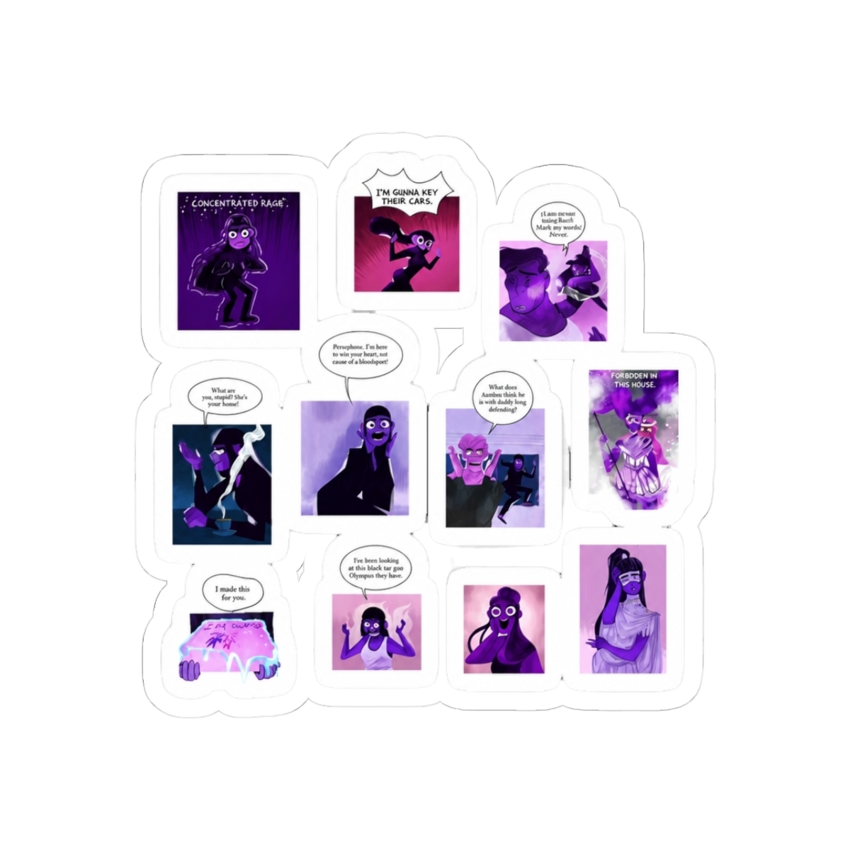 Lore Olympus Artemis Memorable Moments Webtoon Art Sticker/Magnet Value Pack