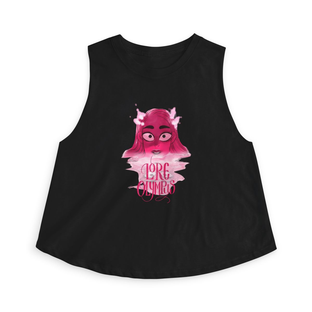 WEBTOON Lore Olympus Persephone Swimming Short Sleeve White Crop Top-XS